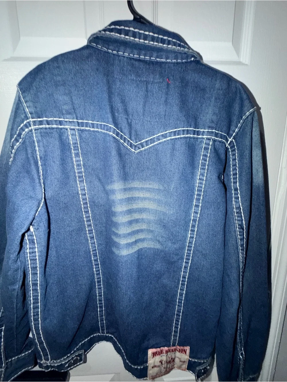 True Religion Men’s Denim Trucker Jacket 2XL Made in USA Y2K
